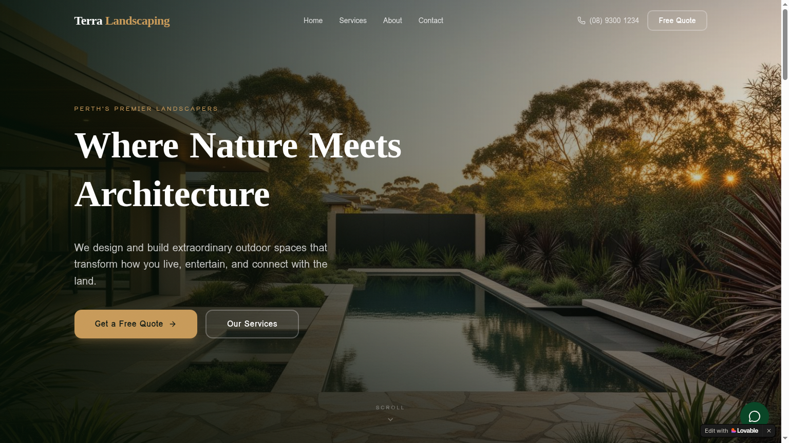 Landscaping and Trades website preview